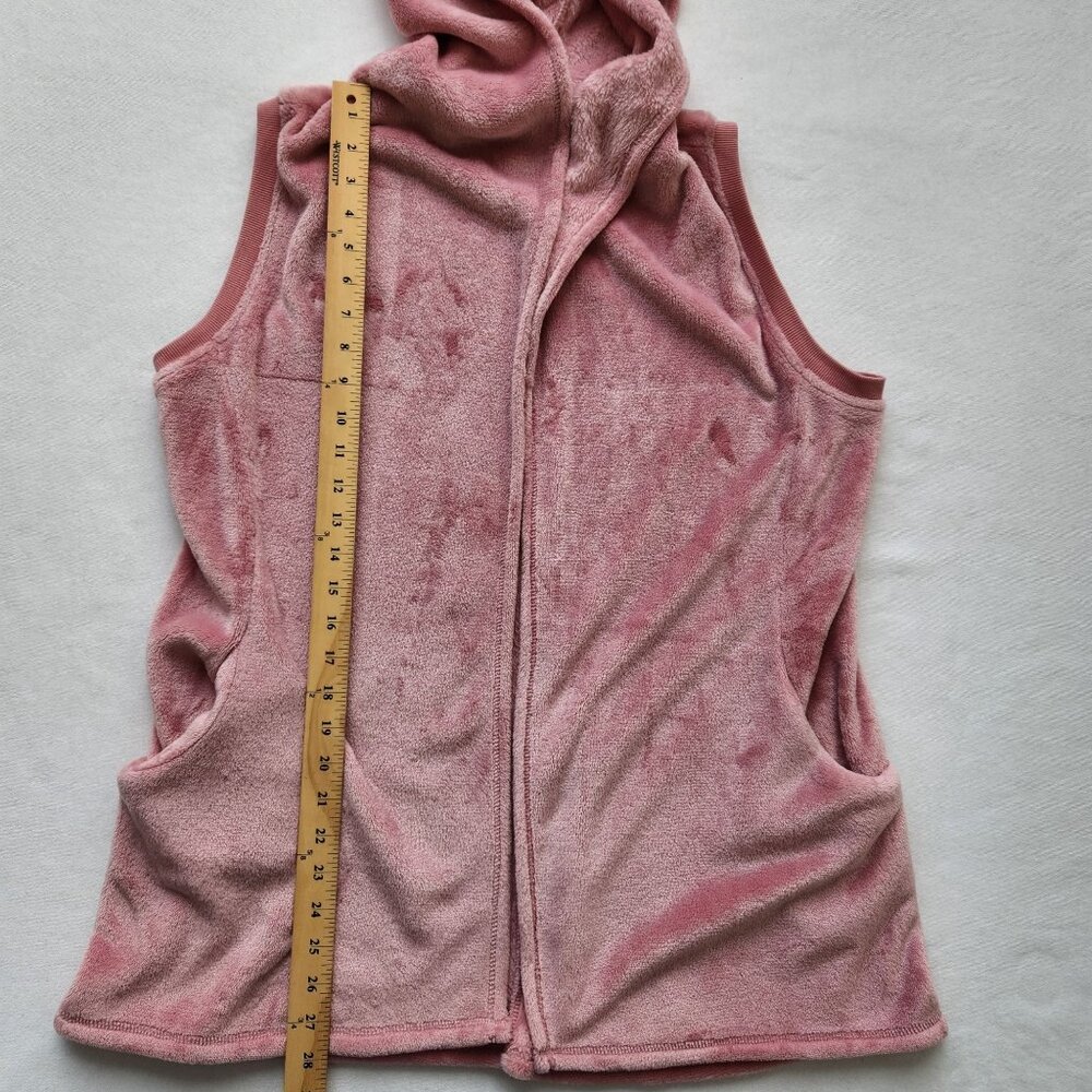 UGG Hooded Dusty Pink Plush Sleeveless Vest Hoodie Soft Comfy Cozy Pastel Cute - Picture 9 of 9